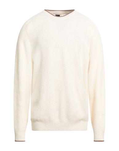 Hugo Boss Boss  Man Sweater Ivory Size Xl Cashmere, Virgin Wool In Neutral