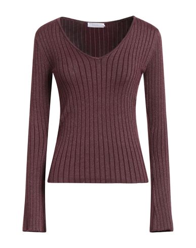 Majestic Filatures Woman Sweater Plum Size 1 Organic Cotton, Viscose, Elastane, Metallic Fiber In Red