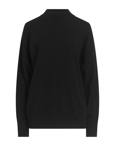 Soallure Woman Turtleneck Black Size S Wool, Polyamide In Black