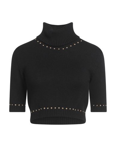Simona Corsellini Woman Turtleneck Black Size M Virgin Wool, Acrylic
