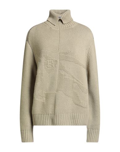 Burberry Woman Turtleneck Sage Green Size M Cashmere In Neutral