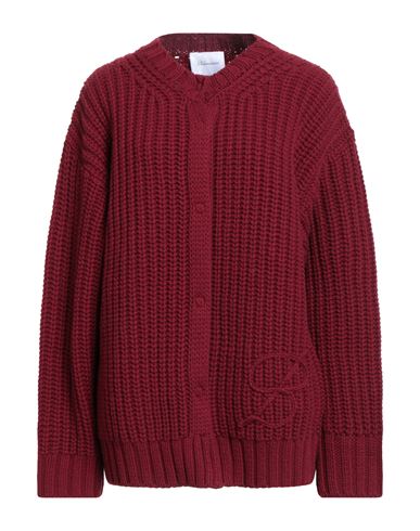 Blumarine Woman Cardigan Burgundy Size 6 Wool, Cashmere