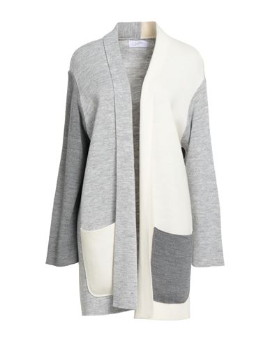 Soallure Woman Cardigan Light Grey Size M Acrylic, Wool, Viscose