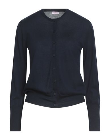 Rossopuro Woman Cardigan Navy Size L Wool, Silk, Cashmere