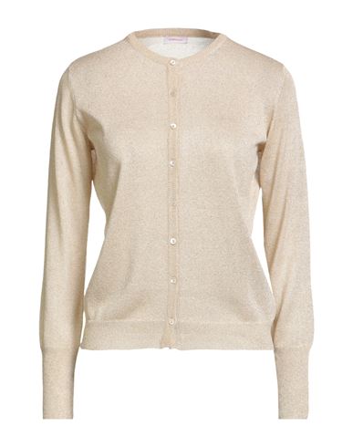 Rossopuro Woman Cardigan Gold Size M Viscose, Polyamide, Metallic Fiber In White