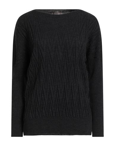D Exterior D. Exterior Woman Sweater Charcoal Size Xl Merino Wool In Black