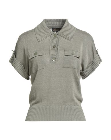 Luisa Spagnoli Woman Sweater Military Green Size L Linen, Viscose, Polyamide