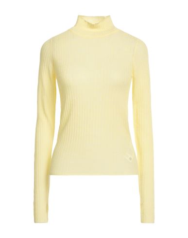 Hugo Boss Hugo Woman Turtleneck Pastel Yellow Size L Wool, Polyamide In Yellow