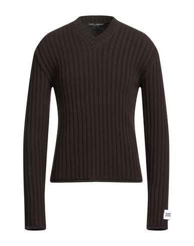 Dolce & Gabbana Man Sweater Dark Brown Size 40 Virgin Wool In Brown