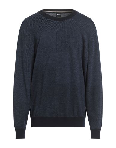 Hugo Boss Boss Man Sweater Navy Size Xxl Virgin Wool In Blue