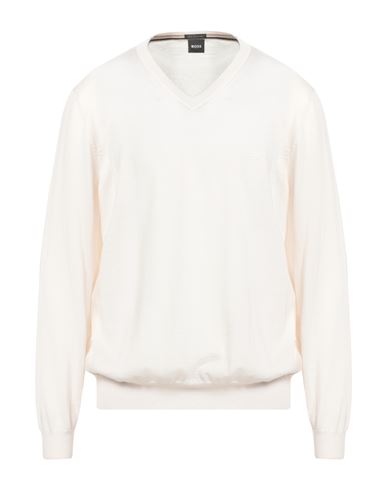Hugo Boss Boss Man Sweater Ivory Size Xxl Virgin Wool In White