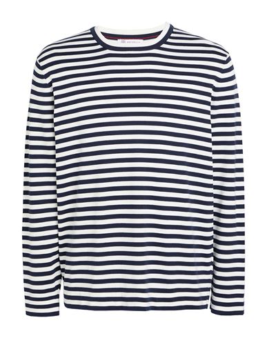 Brunello Cucinelli Man Sweater Navy Size 46 Cotton In White