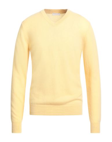 Majestic Filatures Man Sweater Yellow Size M Cashmere In Yellow