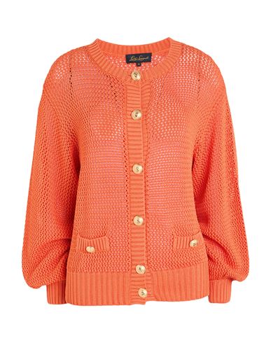 Luisa Spagnoli Woman Cardigan Orange Size L Viscose, Polyamide In Orange
