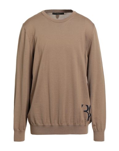 Billionaire Man Sweater Camel Size 3xl Merino Wool, Mulberry Silk In Brown