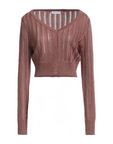 Majestic Filatures Woman Cardigan Brown Size 1 Viscose, Lurex, Polyamide In Brown