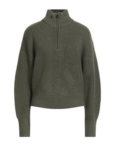 Majestic Filatures Woman Turtleneck Military Green Size 1 Merino Wool