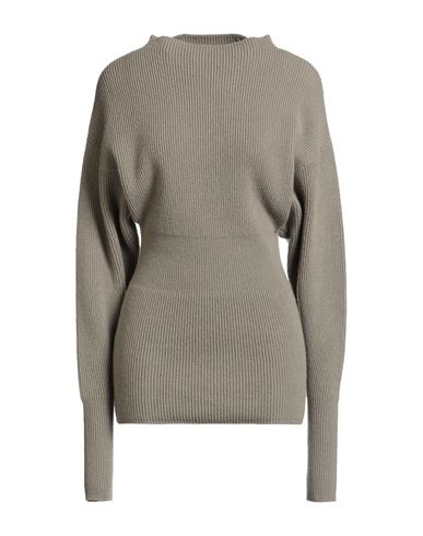 Rick Owens Woman Turtleneck Khaki Size L Virgin Wool In Gray
