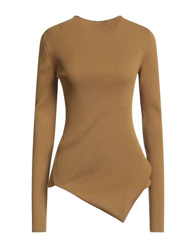 Rick Owens Woman Turtleneck Mustard Size S Viscose, Polyester In Brown