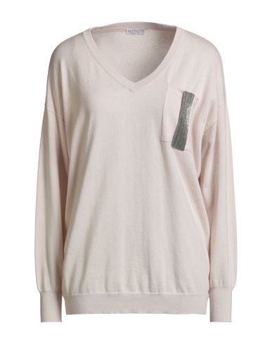 Brunello Cucinelli Woman Sweater Beige Size Xl Cashmere, Ecobrass