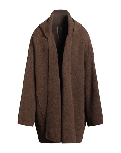 Rick Owens Man Cardigan Dark Brown Size L Alpaca Wool, Polyamide, Wool, Elastane