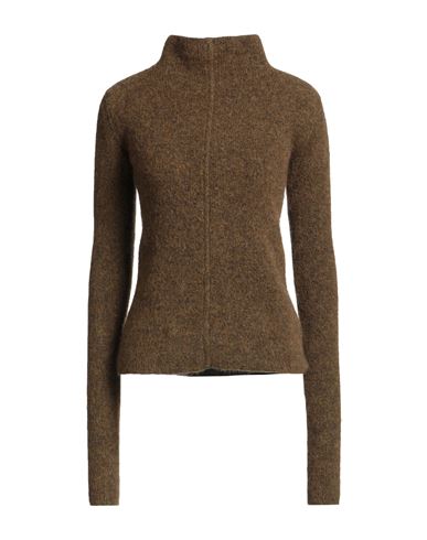 Rick Owens Woman Turtleneck Mustard Size S Alpaca Wool, Polyamide, Wool, Elastane In Brown