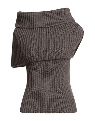 Rick Owens Woman Turtleneck Taupe Size S Cashmere In Gray
