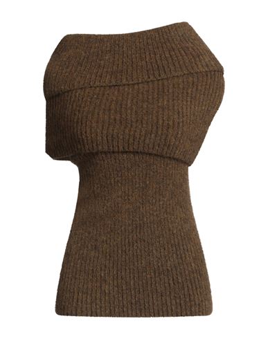 Rick Owens Woman Turtleneck Khaki Size S Alpaca Wool, Polyamide, Wool, Elastane In Green