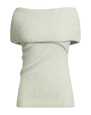 Rick Owens Woman Turtleneck Light Green Size S Alpaca Wool, Polyamide, Wool, Elastane In Gray