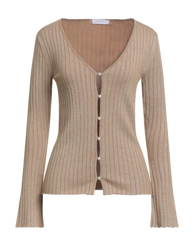 Majestic Filatures Woman Cardigan Sand Size 1 Organic Cotton, Viscose, Elastane, Metallic Fiber