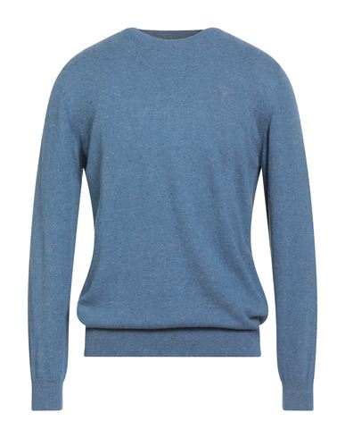 Barbour Man Sweater Slate Blue Size L Cotton, Polyester In Blue