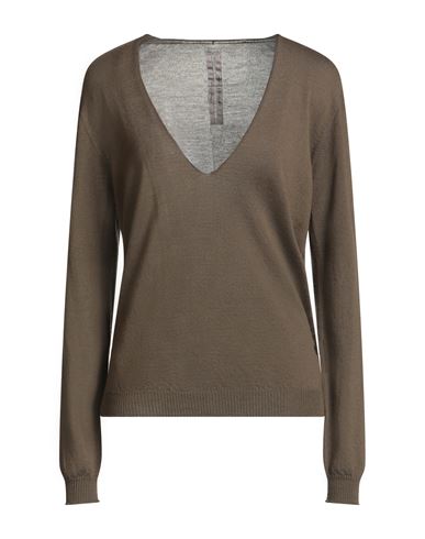 Rick Owens Woman Sweater Camel Size S Virgin Wool In Sand