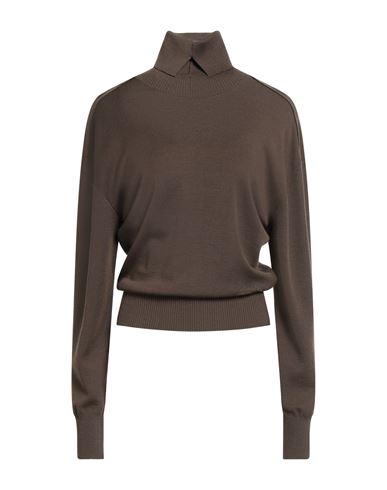 Burberry Prorsum Woman Turtleneck Military Green Size L Wool In Green