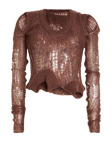 Rick Owens Woman Sweater Brown Size S Polyamide, Mohair Wool, Wool In Brown