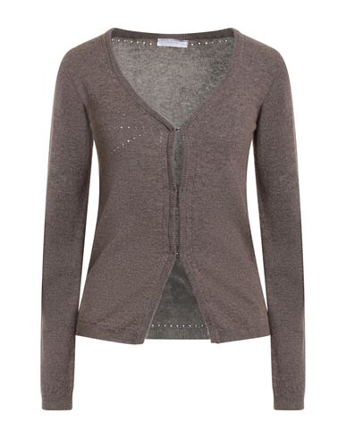 Majestic Filatures Woman Cardigan Taupe Size 1 Wool, Cashmere