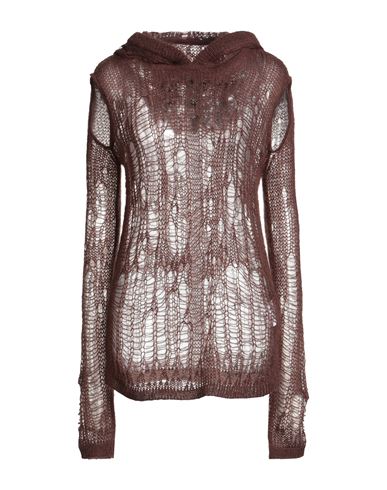 Rick Owens Woman Sweater Chocolate Brown Size S Polyamide, Mohair Wool, Wool In Brown