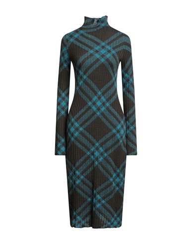 Burberry Woman Midi Dress Dark Brown Size L Polyamide, Mohair Wool, Wool