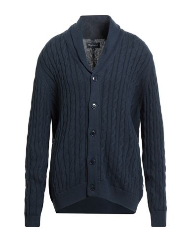Barbour Man Cardigan Navy Size Xxl Cotton, Linen In Blue
