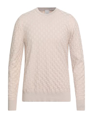 Calvin Klein Man Sweater Beige Size L Cotton, Wool In Sand