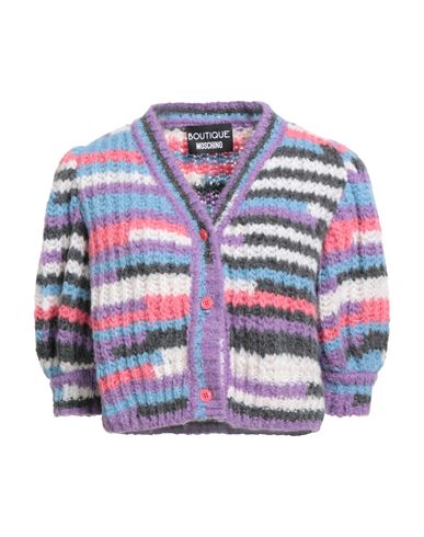 Boutique Moschino Woman Cardigan Lilac Size 12 Acrylic, Alpaca Wool, Wool, Polyamide In Purple
