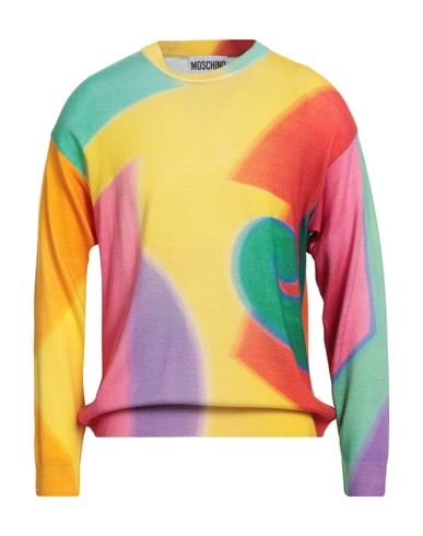 Moschino Man Sweater Yellow Size 42 Virgin Wool In Yellow