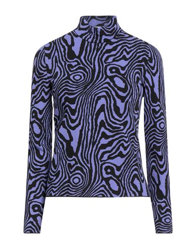 Moschino Ladies Moire-effect Funnel-neck Jumper In Blue
