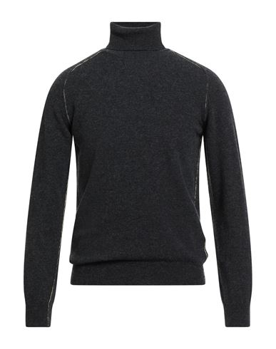 Roberto Collina Man Turtleneck Charcoal Size 36 Wool In Gray