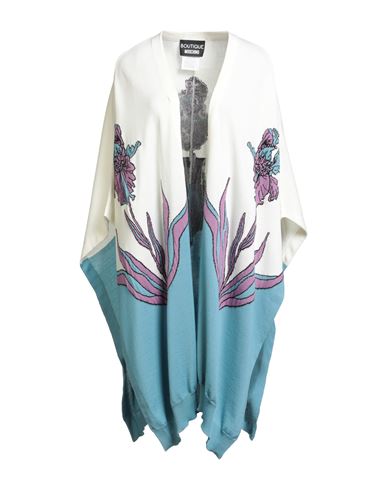 Boutique Moschino Boutique Woman Cape Pastel Blue Size 14 Virgin Wool In Multi