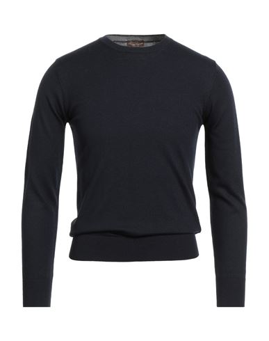 Florence Cashmere Man Sweater Midnight Blue Size 36 Wool, Cashmere, Silk, Nylon In Blue