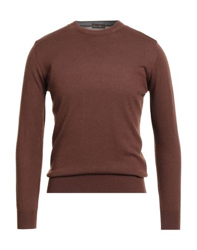 Florence Cashmere Man Sweater Brown Size 36 Wool, Cashmere, Silk, Nylon In Brown