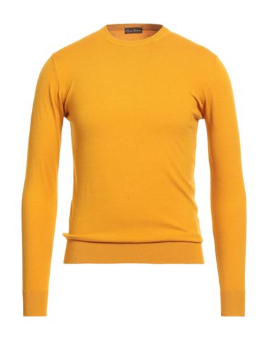 Florence Cashmere Man Sweater Marigold Size 36 Wool, Cashmere, Cotton, Nylon, Elastane In Yellow