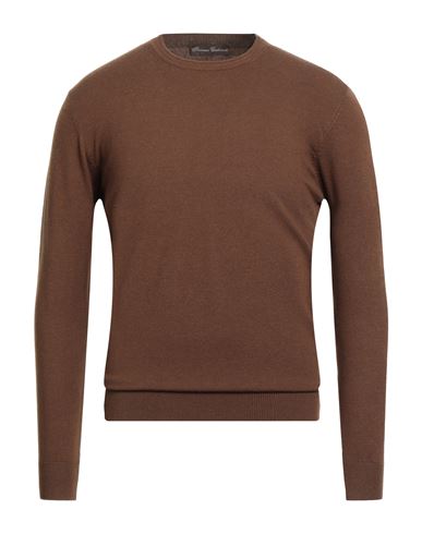 Florence Cashmere Man Sweater Brown Size 42 Wool, Cashmere, Cotton, Nylon, Elastane In Brown