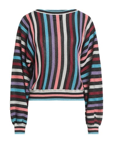 Boutique Moschino Woman Sweater Black Size 12 Viscose, Polyamide, Polyester, Elastane In Multi