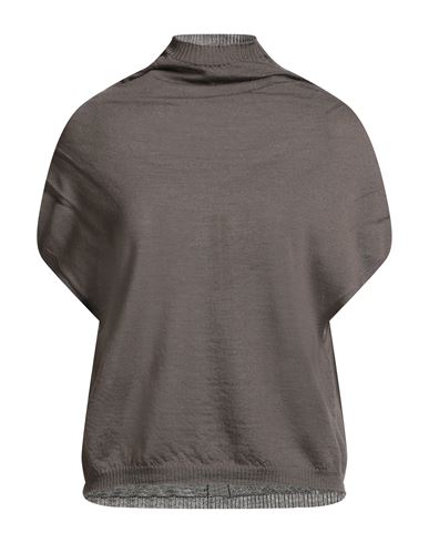Rick Owens Woman Turtleneck Khaki Size S Virgin Wool In Gray